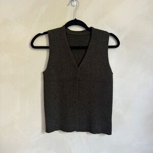 Dark Gray Sleeveless Knit Top